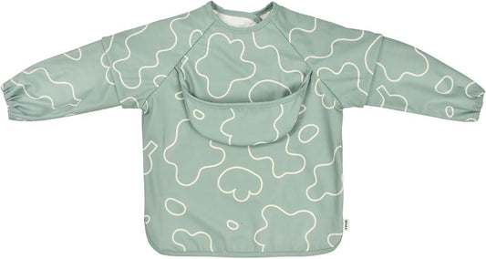 BEABA, Babador de bebê, Babador de recuperação de bebê, Babador de maternidade, Impermeável, Babador elástico, Babador de manga comprida removível, Bolso de recuperação, Fácil de limpar, Adaptável, Verde sálvia