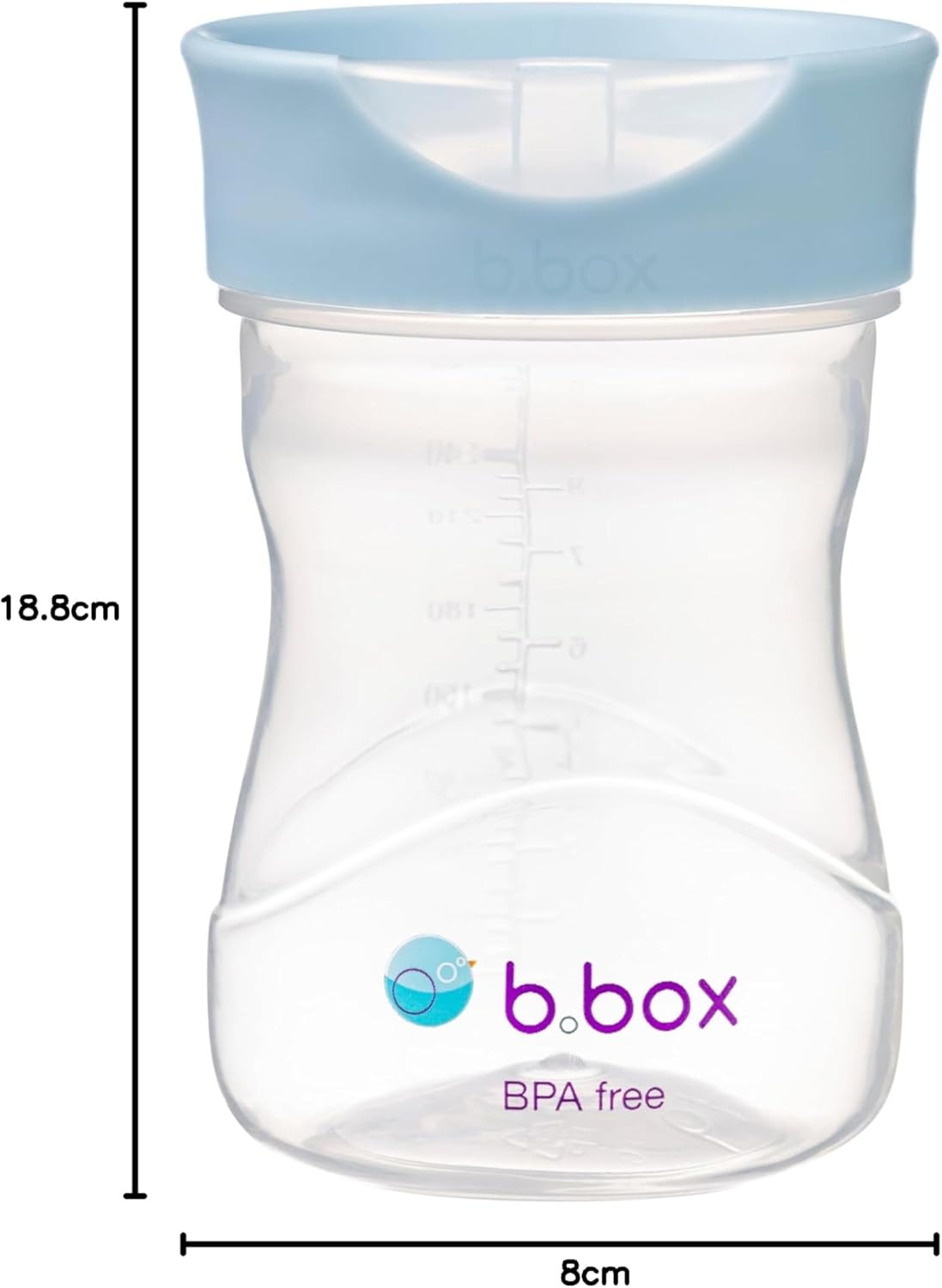 b.box Copo de Treinamento Infantil, Abertura de Fluxo Livre, Livre de BPA, Pode ser Lavado na Lava-louças, 240ml, a partir de 12 Meses, Base Intercambiável Compatível com Bico e Tampas de Treinamento, PP e Silicone, Projetado na Austrália