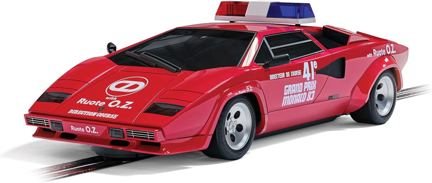 Scalextric Lamborghini Countach - Safety Car del GP de Mónaco de 1983, Rua Clássica., Rojo.