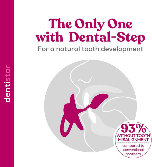 dentista Conjunto de chupeta de silicone para com 3 - Tamanho 2, 6 a 14 meses - Chupeta de silicone compatível com dentes e mandíbulas com degrau dentário - sem BPA