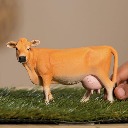 Schleich 13967 FARM WORLD Jersey Cow Figurine para idades 3+, Preto, Amarelado