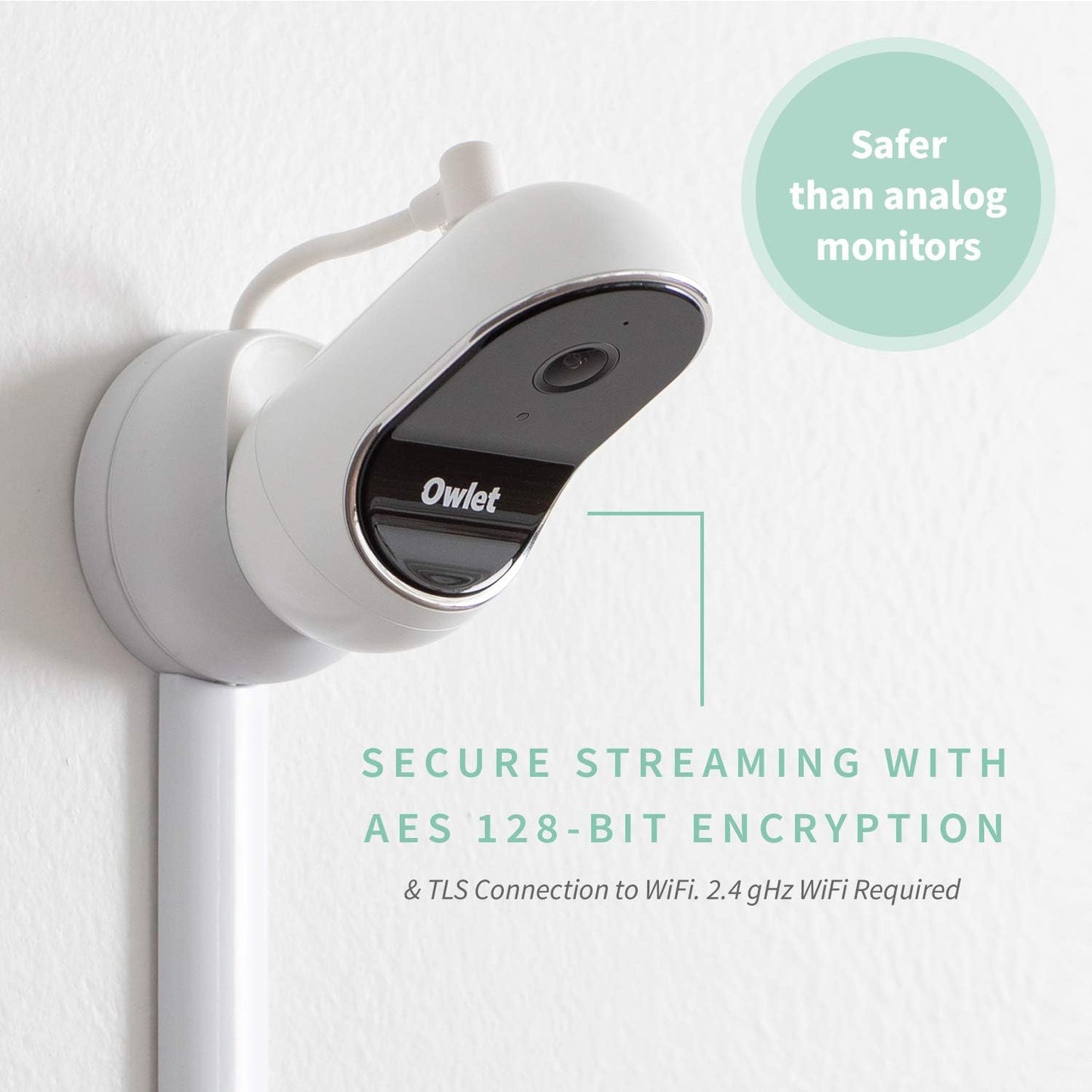 Monitor de bebé Owlet con cámara | Cámara WIFI con Audio Bidireccional y Visión Nocturna | Transmisión en vivo en tiempo real directamente a su teléfono inteligente