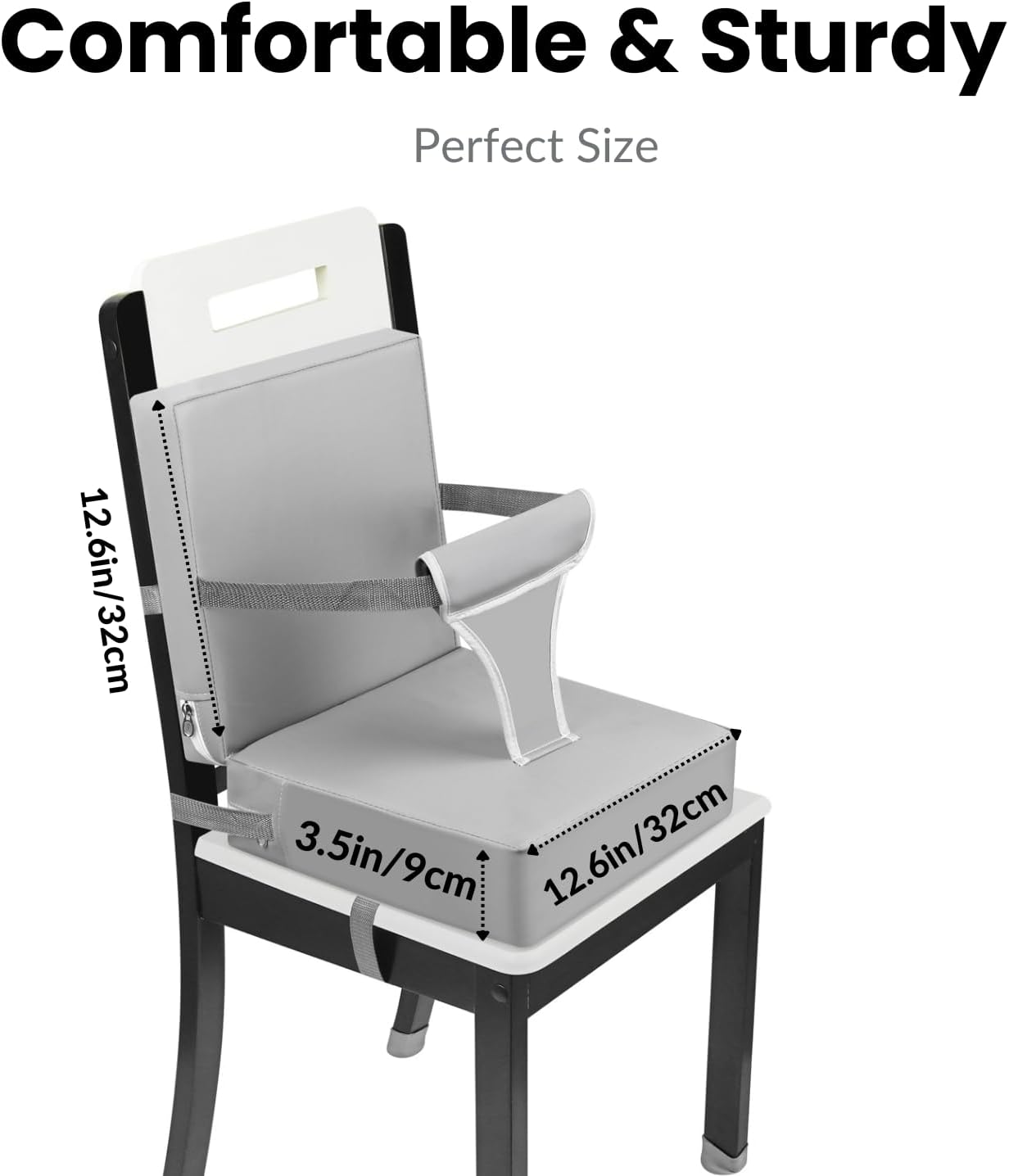 PandaEar Cadeira elevatória infantil para mesa de jantar, cadeira alta portátil, cadeira elevatória de mesa para crianças, almofada elevatória de viagem com encosto e cinto de segurança ajustável para crianças.