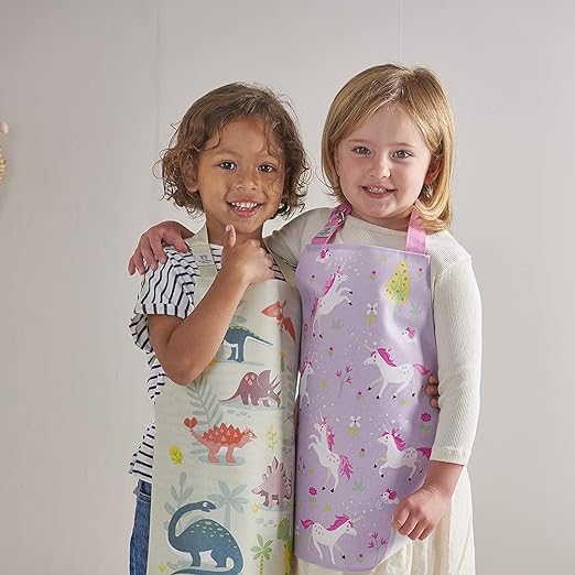 ThreadBear Design - Delantal fácil de limpiar para niños - Tiempo de juego desordenado ideal para actividades artísticas en el hogar y la escuela - Edades de 3 años en adelante