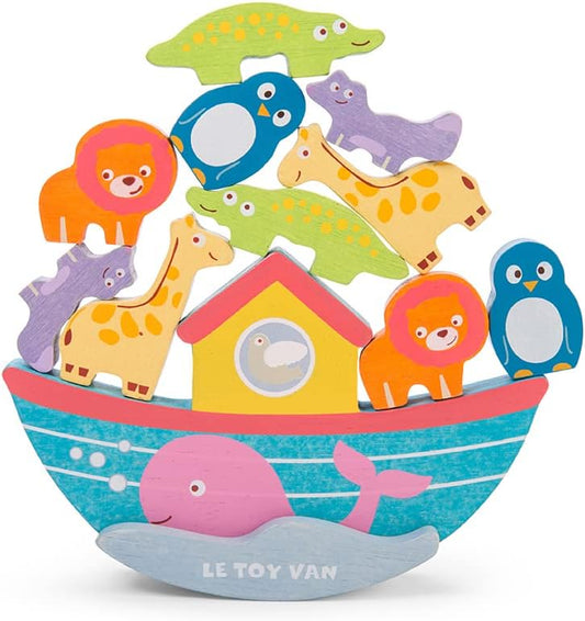 Le Toy Van - Brinquedo de empilhamento de arca de equilíbrio educacional de madeira | Brinquedo de aprendizagem infantil Montessori sensorial para bebês - adequado para mais de 12 meses