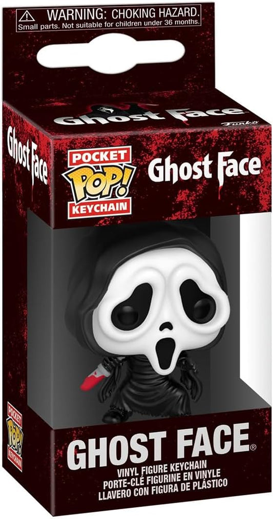 Funko Pop!: Horror - Ghostface, Mini Figura Colecionável, Presente de Natal, Ideia de Presente, Produtos Oficiais, Fãs de Terror, Decoração de Mochila