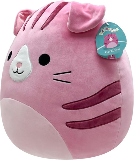 Squishmallows SQCR04201 Geraldine, gato plegable escocés rosa Geraldone de 16"