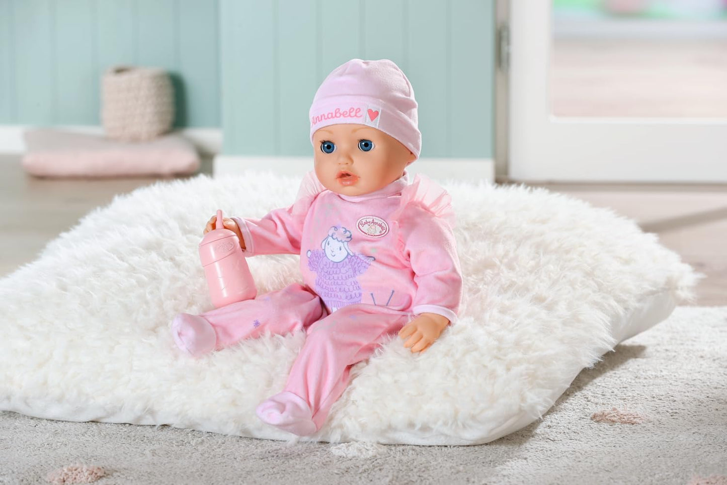 Baby Annabell Mamadeira Universal 706794 - Mamadeira hermética com estampa de nuvem para bonecas de 43 cm - Adequada para crianças a partir de 3 anos