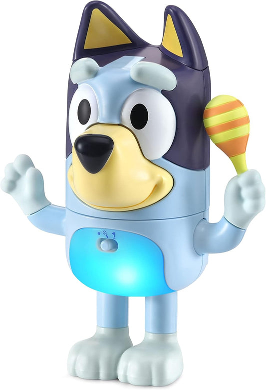 VTech Shake It Bluey, personagem oficial, brinquedo interativo para crianças com música, sons e frases do programa de TV, presente educacional para crianças de 3, 4, 5 anos ou mais, versão em inglês