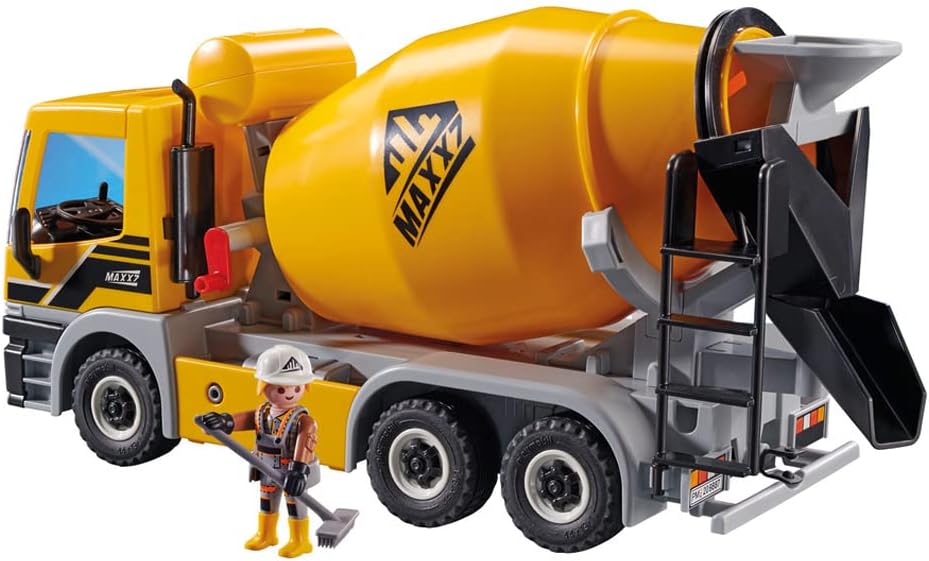Playmobil 71406 Betoneira, veículo compatível com RC com engate de reboque e tambor de mistura giratório, dramatização divertida e imaginativa, PlaySets adequados para maiores de 4 anos