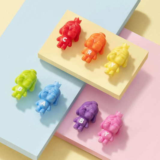 POP MART POP BEAN Crybaby Mini Figura Rainbow Set Series Conjunto Completo Chic Art Toy Articulado Personagem Design Premium Presentes para Mulheres Fãs-Colecionável
