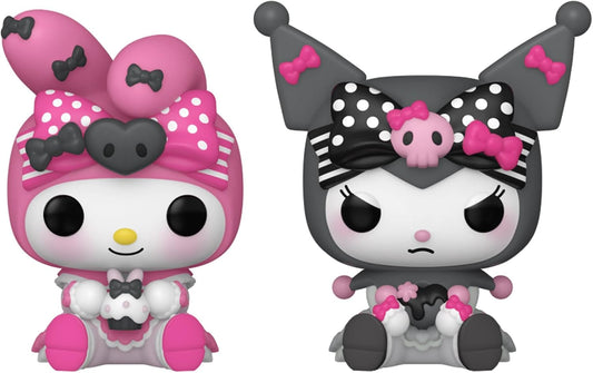 Funko Pocket Pop! Hello Kitty - (Kuromi + 20th) - K/Mystery Mini - Pacote com 2 K/Mystery Mini - (SE) - Chaveiro - Figura colecionável - Presente de Natal - Ideia para presente - Fãs de anime