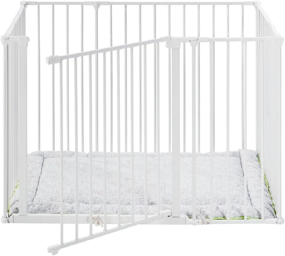 Parque infantil BabyDan Square con alfombra de juego (blanco)