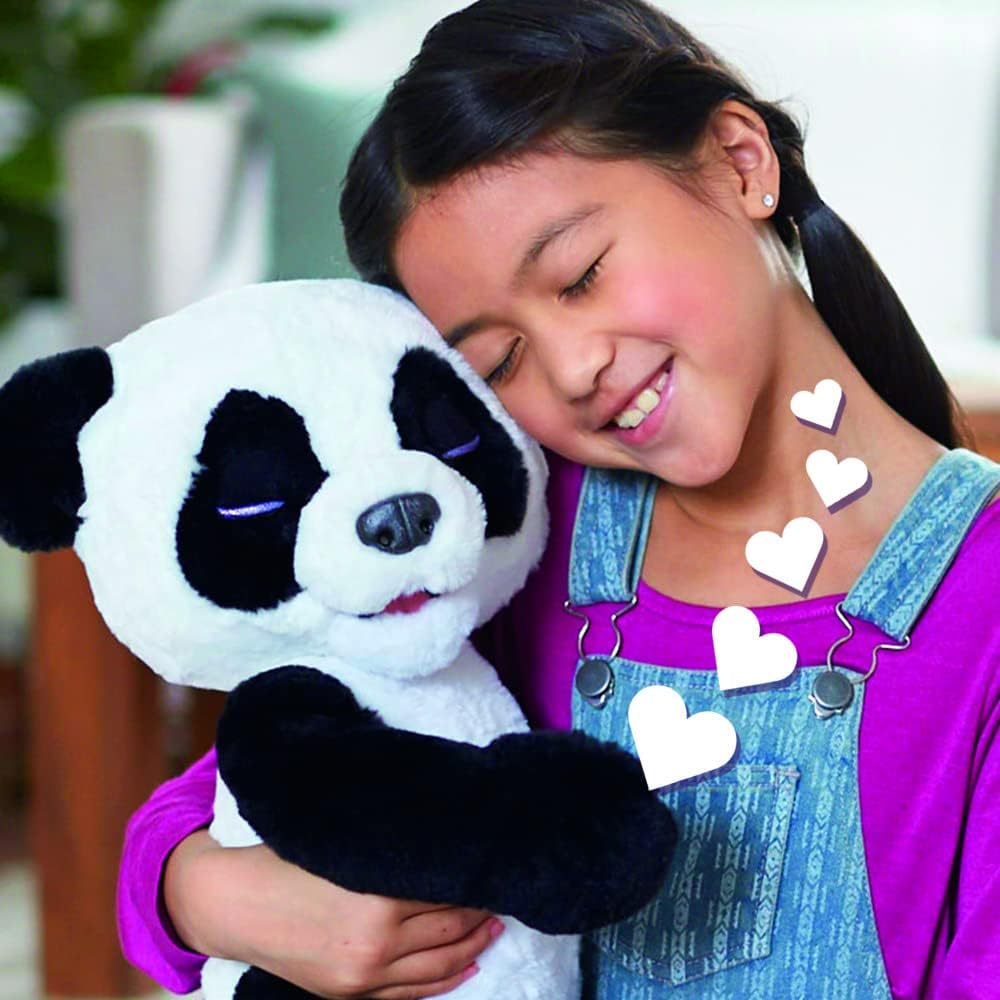 FurReal Friends Plum, el curioso panda cachorro de peluche interactivo, a partir de 4 años, negro
