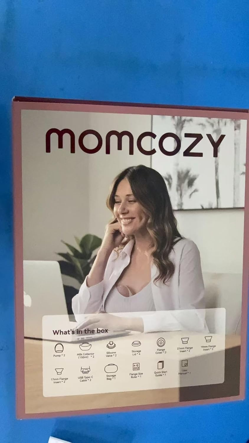 Momcozy Bomba de amamentação mãos livres Mobile Flow | Versão M9 atualizada, controle elétrico e por aplicativo, múltiplos modos personalizados e 15 níveis, bomba de amamentação portátil, 24 mm (vermelho aconchegante, pacote com 2 unidades)