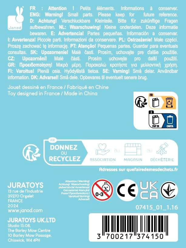 Janod - Conjunto de 10 lápis de gel aquarela - Sistema de torção para manter as mãos limpas - Giz aquarela - Brilhante, Janod - Conjunto de 12 lápis de aquarela + 1 pincel incluído - Mina macia e resistente - Desenhe