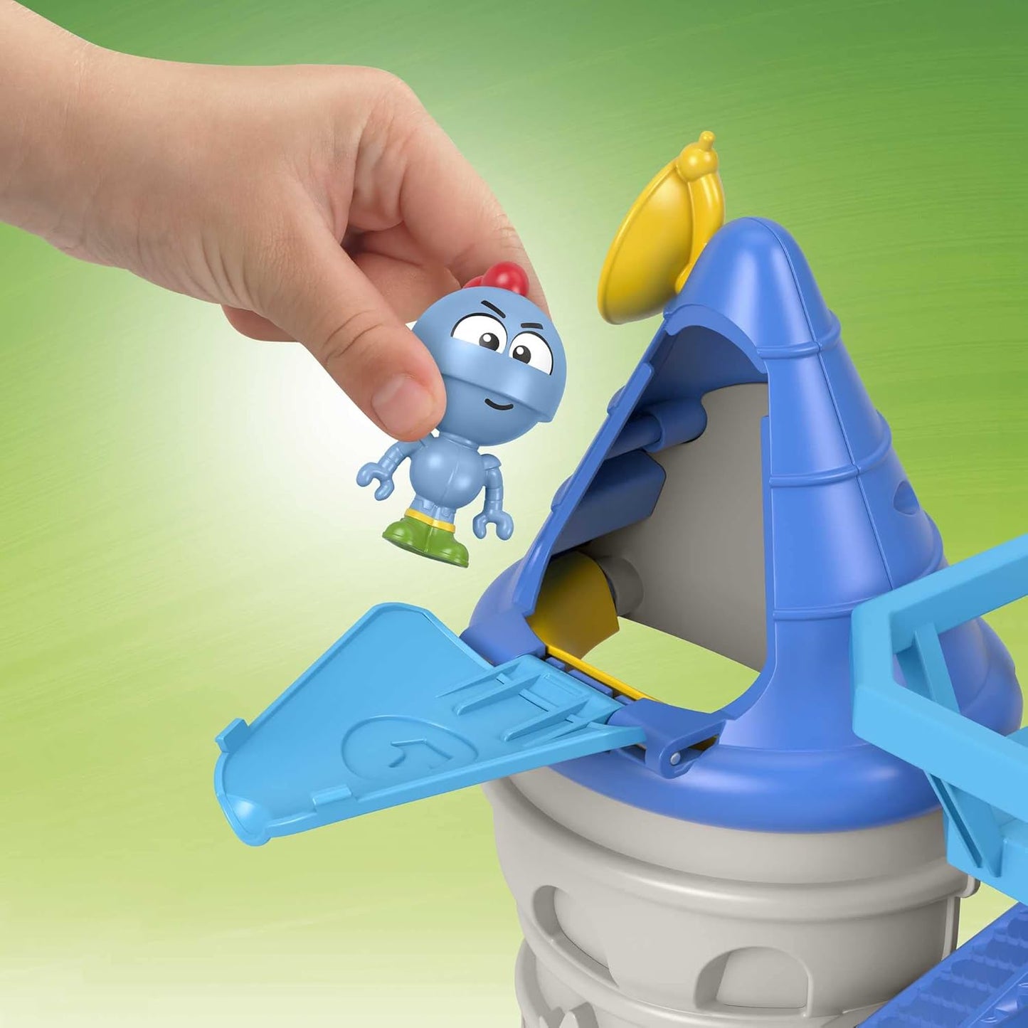 Fisher-Price Gus, o Cavaleiro Pequenino, Castelo do Reino com 3 personagens e um pônei como veículo para brincadeiras de faz de conta para crianças em idade pré-escolar a partir de 3 anos.