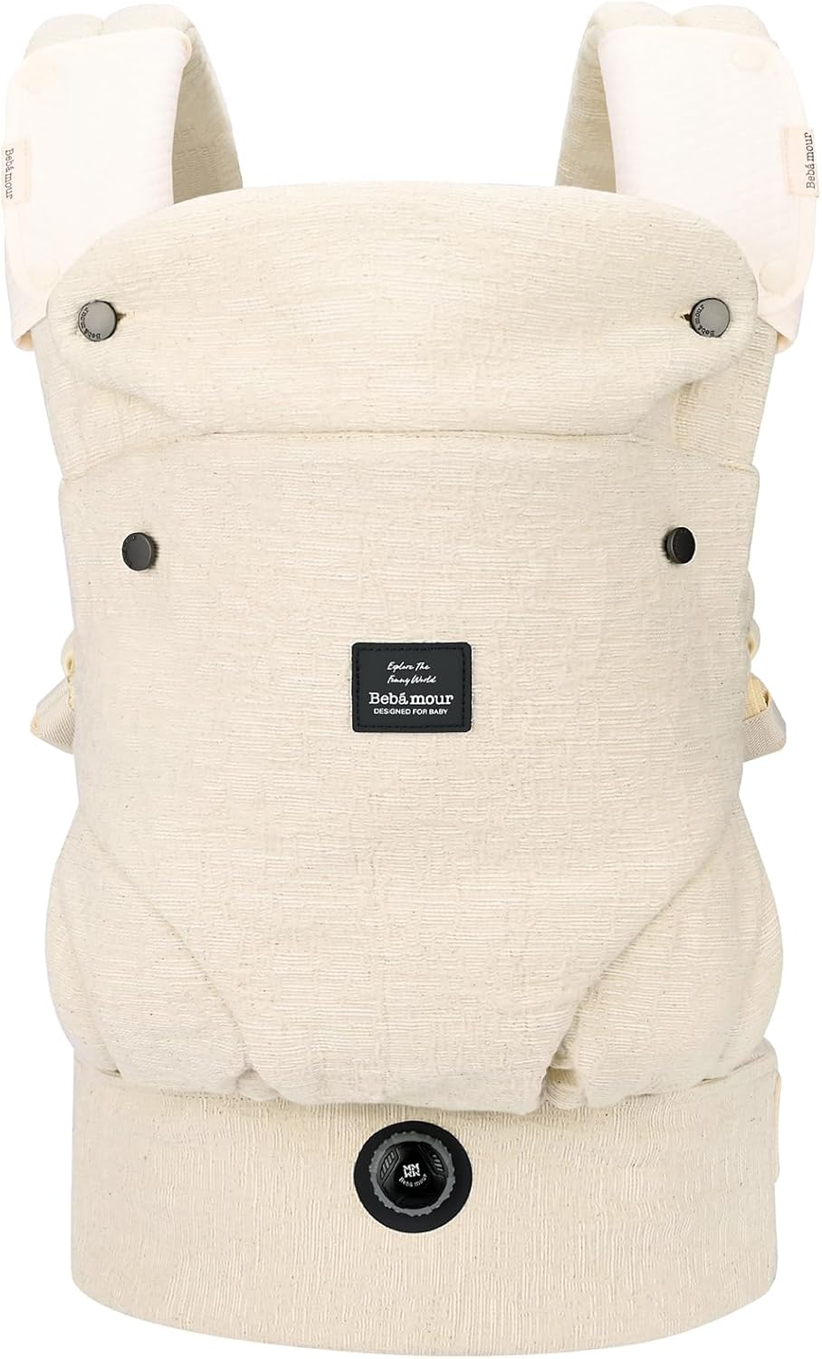 Bebamour Canguru para Bebê para bebês de 3,6 a 14,9 kg, ergonômico, confortável, em algodão, para uso frontal e nas costas, bege.