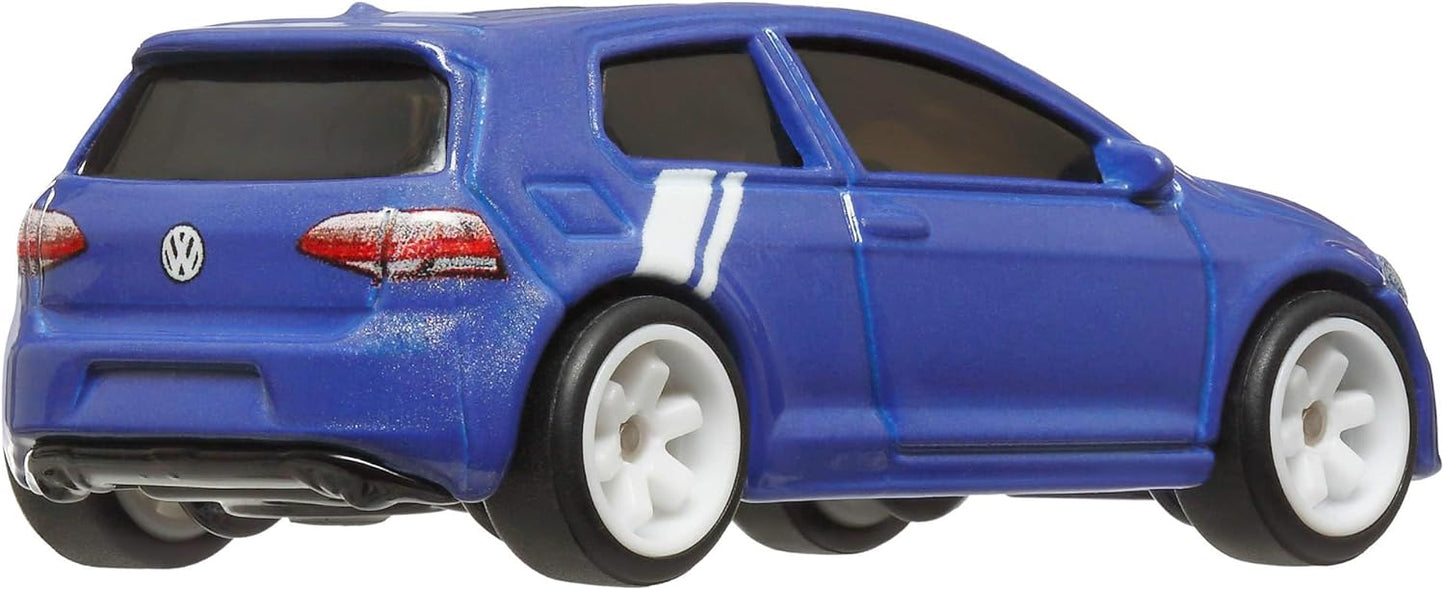 Hot Wheels Premium Volkswagen Golf MK7, Veículos Car Culture Circuit Legends para Crianças a partir de 3 Anos e Fãs e Colecionadores Adultos, Coleção Premium de Veículos Car Culture em Escala 1:64, HRV79