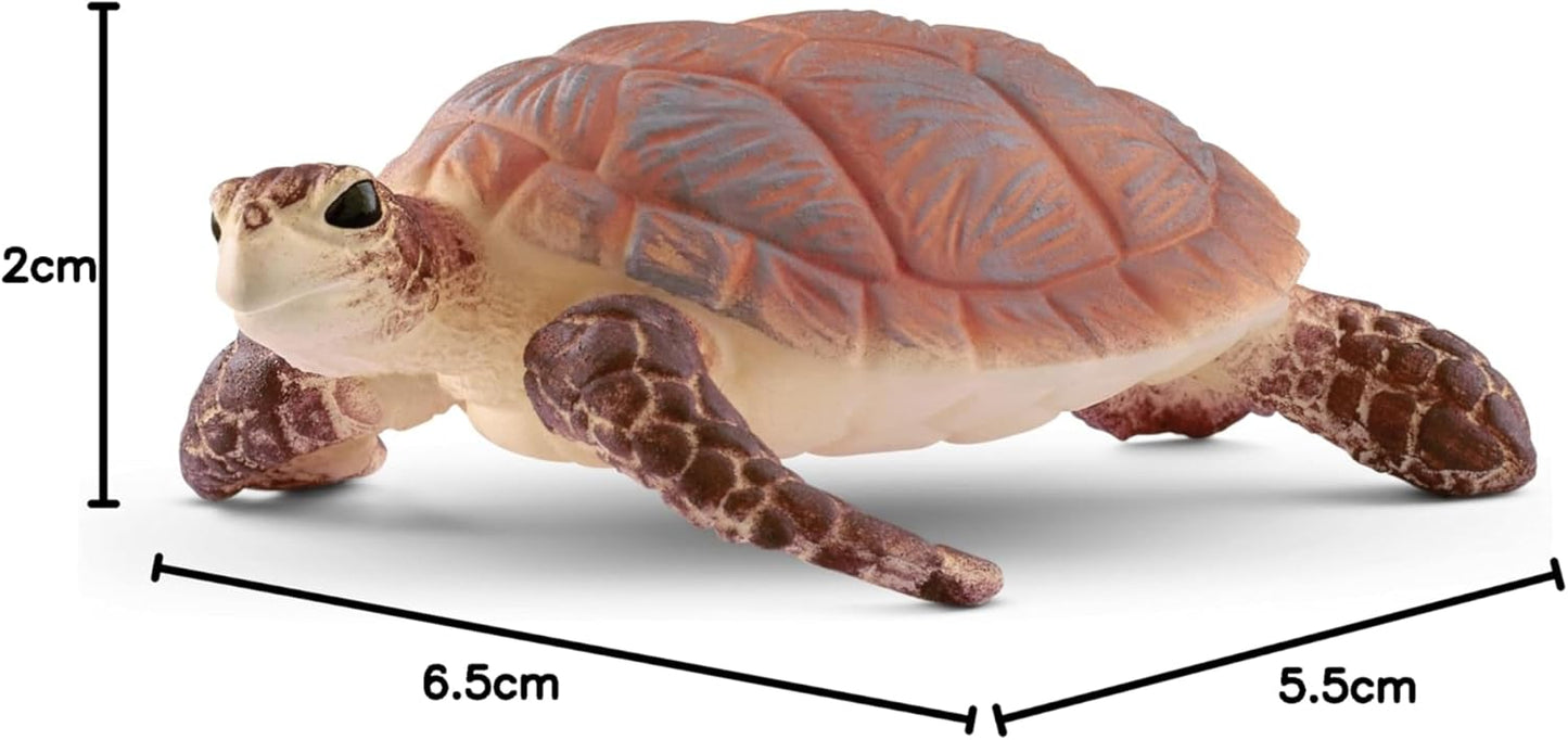 Schleich 14876 WILDLIFE Estatueta de tartaruga marinha Hawksbill para maiores de 3 anos, preta