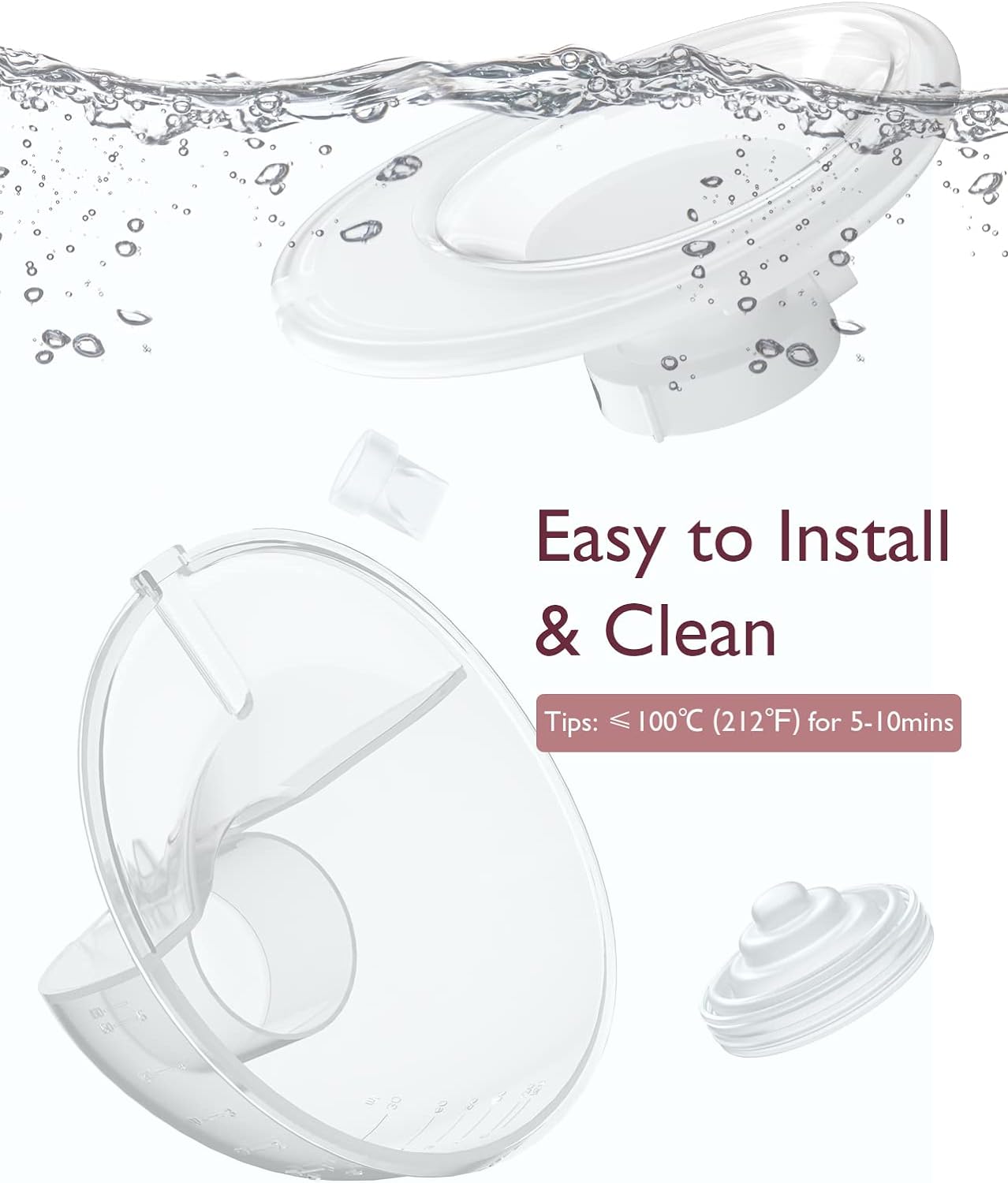 El juego de tazas Momcozy Complete Collection solo es compatible con Momcozy M5, NO para otros. Accesorios de repuesto originales para extractor de leche M5 (160 ml, con brida de doble junta de 24 mm)