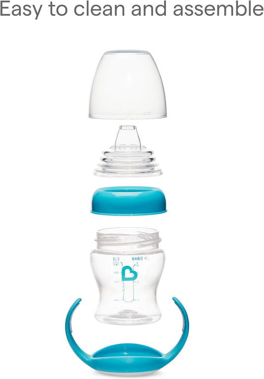 Munchkin Kit com 2 Copos de Transição Suave para Bebês | Garrafa Transparente | 118 ml | Azul/Verde