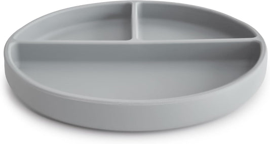 Mushie Prato de silicone com ventosa | Prato quebrado para bebês e crianças pequenas | Silicone de qualidade alimentar | Pode ser lavado em lava-louças e usado no micro-ondas | Cor: Pedra