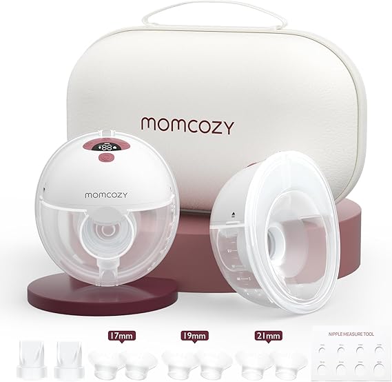 Momcozy Bomba tira leite mãos livres M5, bomba tira leite vestível de boca de bebê com flange duplamente selada com 3 modos e 9 níveis