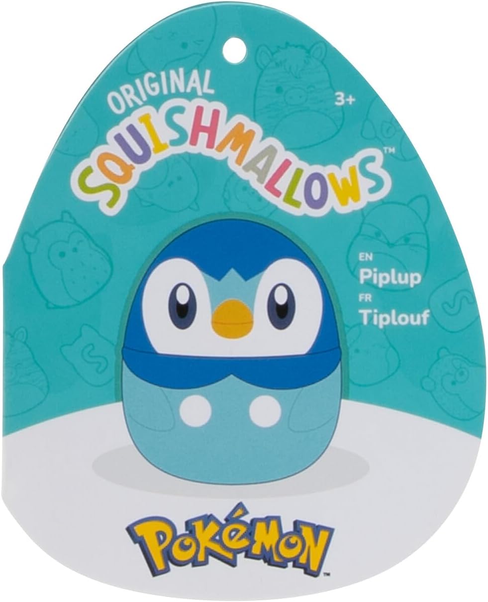 Squishmallows PIPLUP SQPK00041 Adicionar Esquadrão de 14 polegadas, Jumbo de pelúcia ultramacio, pelúcia oficial, preto