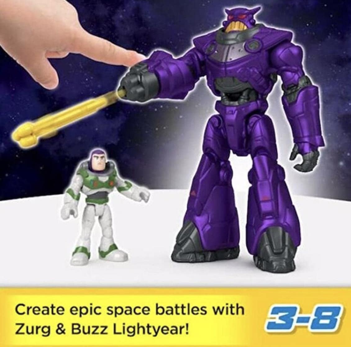 Disney e Pixar Lightyear Toys, Imaginext Battle Blast Zurg e Buzz Lightyear Conjunto de Figuras para Brincadeiras de Faz de Conta em Idade Pré-escolar (3-8 Anos) - HGT34