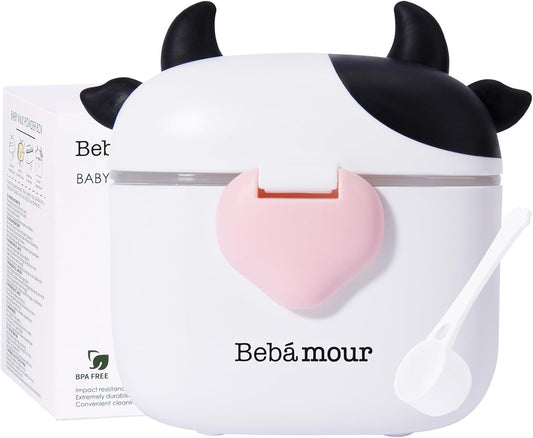Bebamour Dispensador de leche en polvo para bebés, Dispensador de fórmulas para snacks para bebés, 230 g de leche en polvo, 450 ml, negro