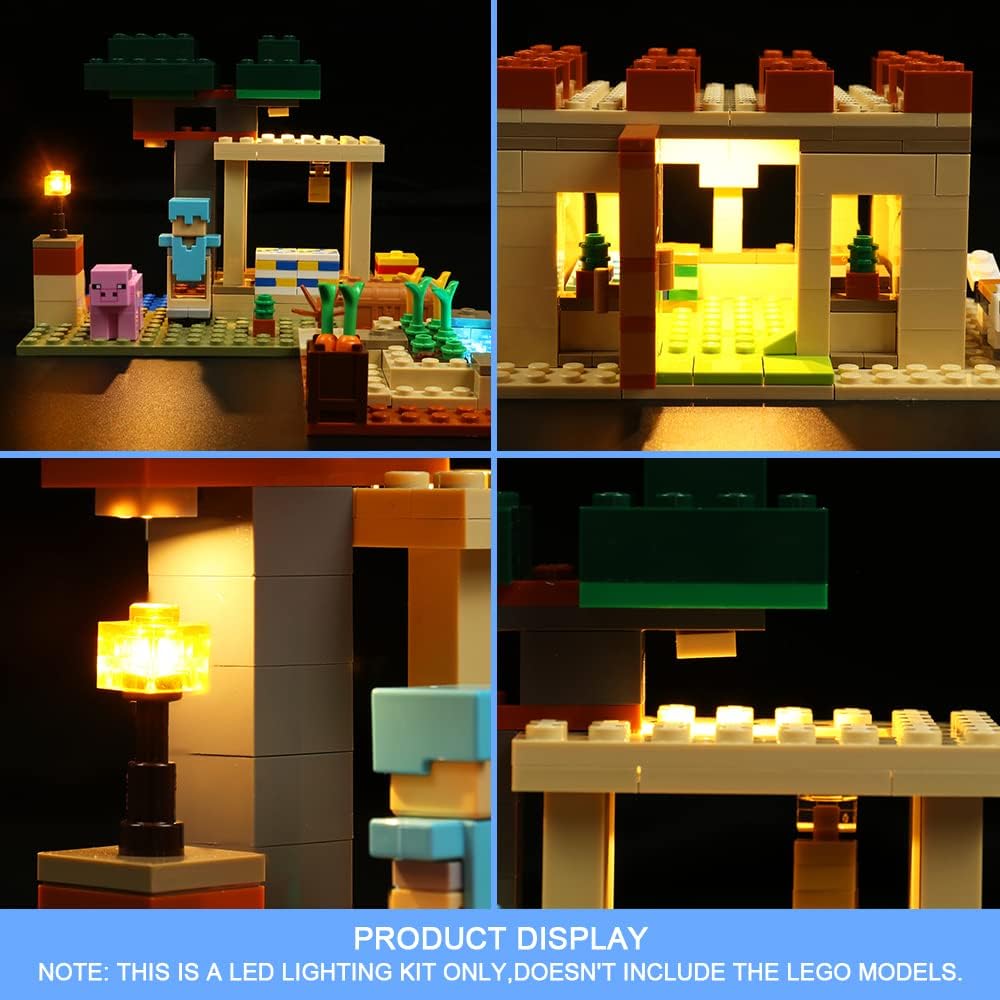 Lego Kit de luz LED para Minecraft Illager Raid, conjunto de iluminação LED para Minecraft Lego 21160 The Illager Raid Village Building - Não inclui modelos