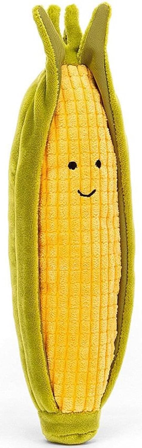 Jellycat Decoração de pelúcia colecionável Vivacious Vegetable Sweetcorn (milho na espiga)
