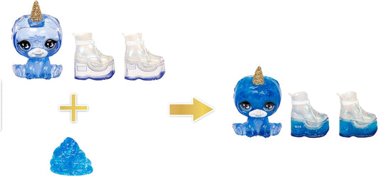 Muñeca de alta moda arcoíris con limo y mascota - Skyler (azul) - Muñeca brillante de 28 cm con limo brillante, mascota mágica y accesorios de moda - Juguete para niños - Ideal para edades de 4 a 12 años