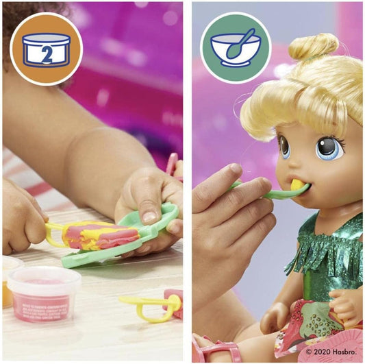 Muñeca Baby Alive Sunshine Snacks, come y caca, muñeca de agua con temática de verano, molde para paletas, juguete para niños a partir de 3 años, cabello rubio