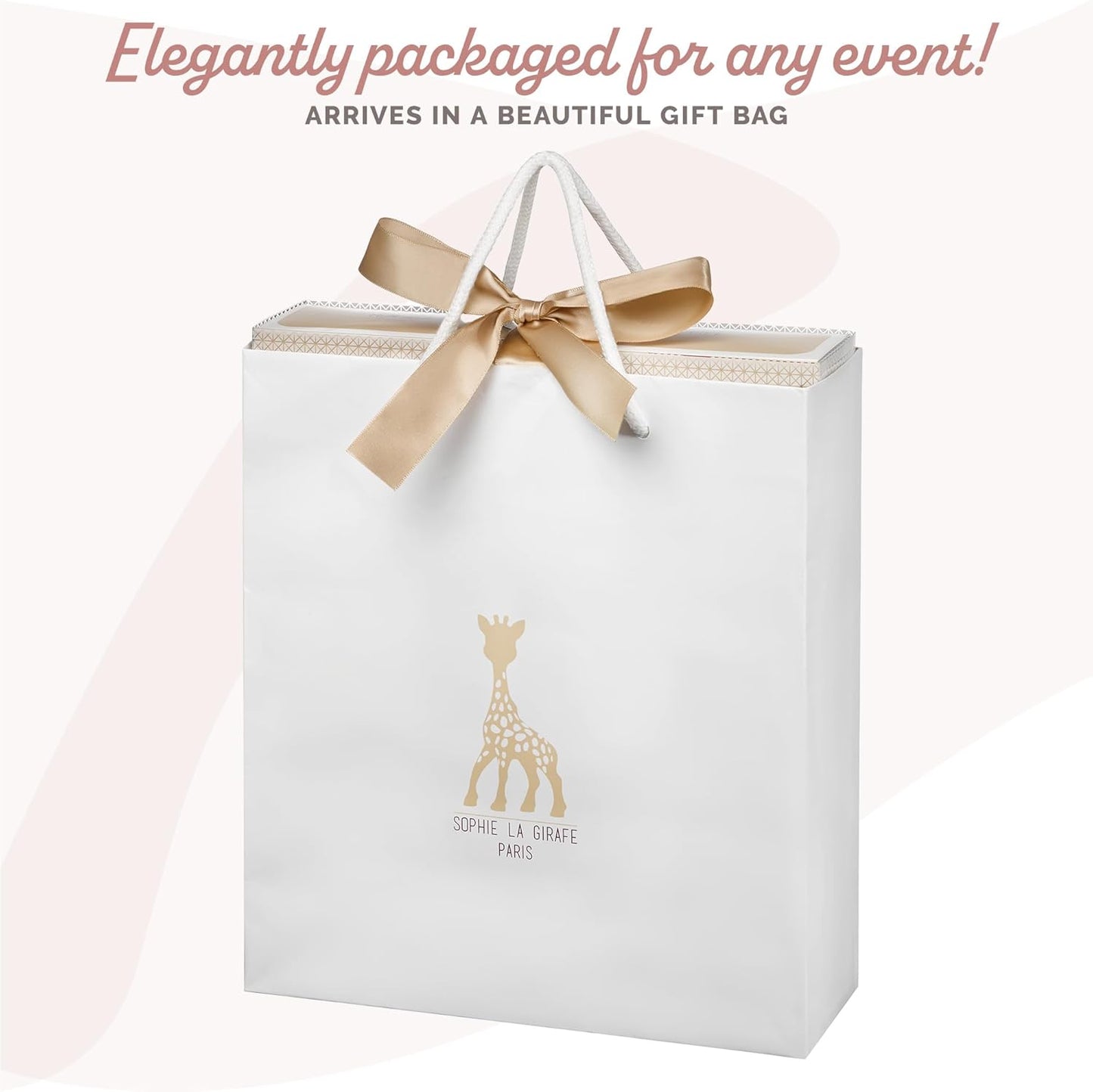 Sophie la girafe Conjunto de presente Sophiesticated Original com chocalho macio, brinquedo de dentição para bebês 100% em borracha natural, caixa de presente com sacola e cartão.