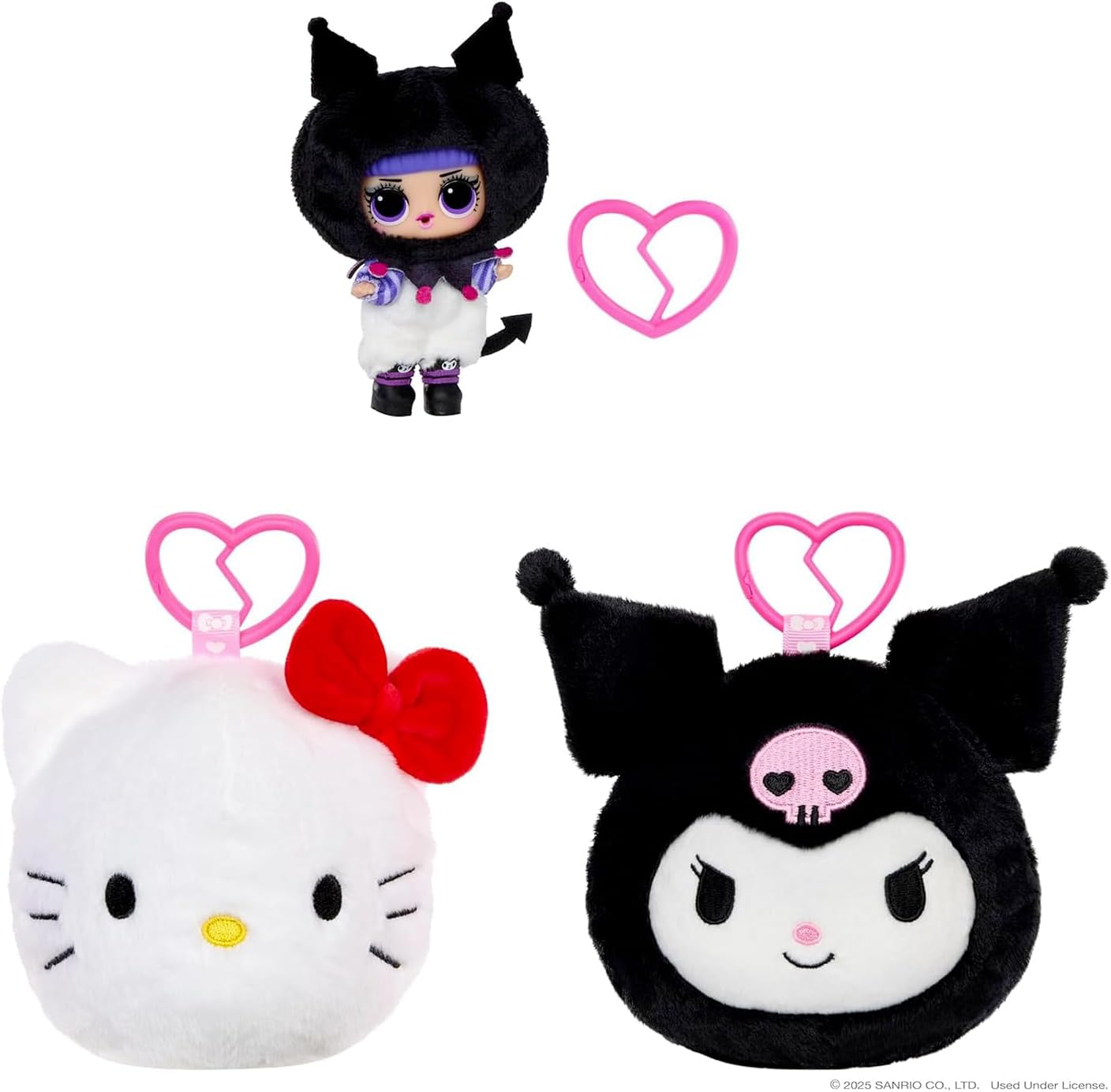 L.O.L. Surprise! Ama Hello Kitty Pelúcia Reversível Surpresa - Personagens de Pelúcia da Sanrio com L.O.L. Tot Combinando, 5 Surpresas e Chaveiro Portátil, Para Crianças a partir de 4 Anos, Branca