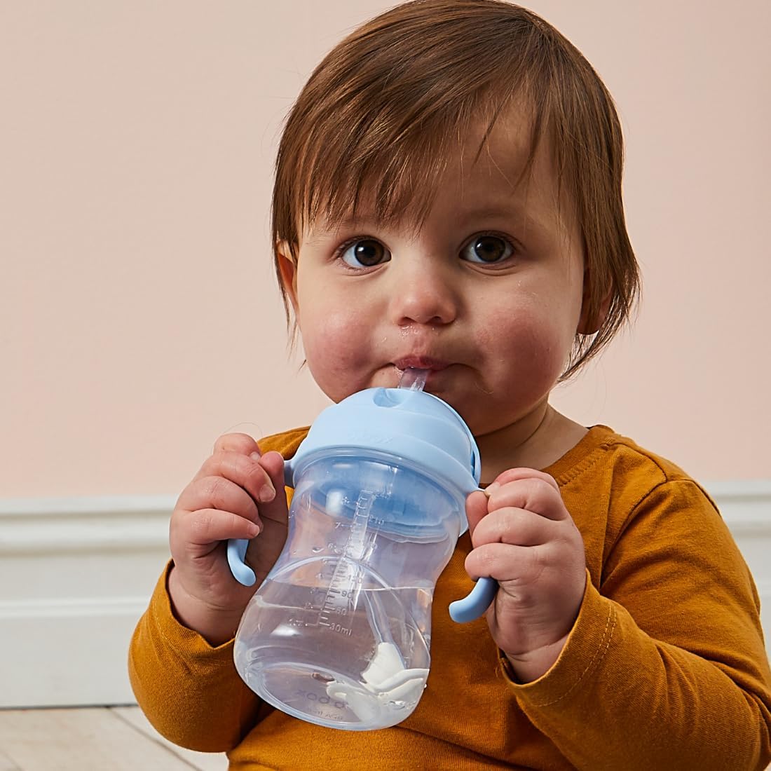 b.box Copo de Treinamento com Canudo, Pacote com 2 Unidades, Canudo de Reposição e Escova de Limpeza Grátis | Copos com Canudo para Bebês e Crianças a partir de 6 Meses | Copo Antivazamento Livre de BPA |
