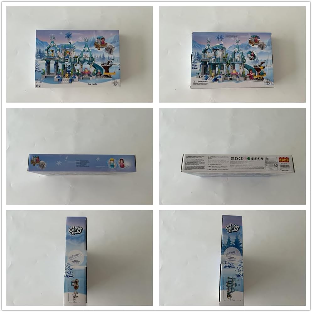 COGO Frozen Castle Building Toys para niñas Princess Castle Building Toys Ice Palace Toy Princess Castle Toys con 2 Mini muñecas Regalo de cumpleaños