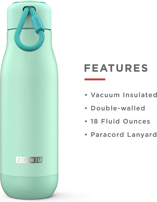 Botella Zoku, verde azulado, 0,5 l
