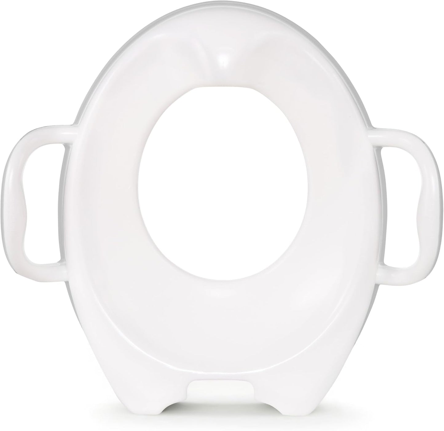 Munchkin Assento sanitário 90342, branco, assento sanitário Munchkin resistente | Assento sanitário para treinamento de penico com alças e pernas | Assento sanitário portátil para crianças pequenas | Cinza