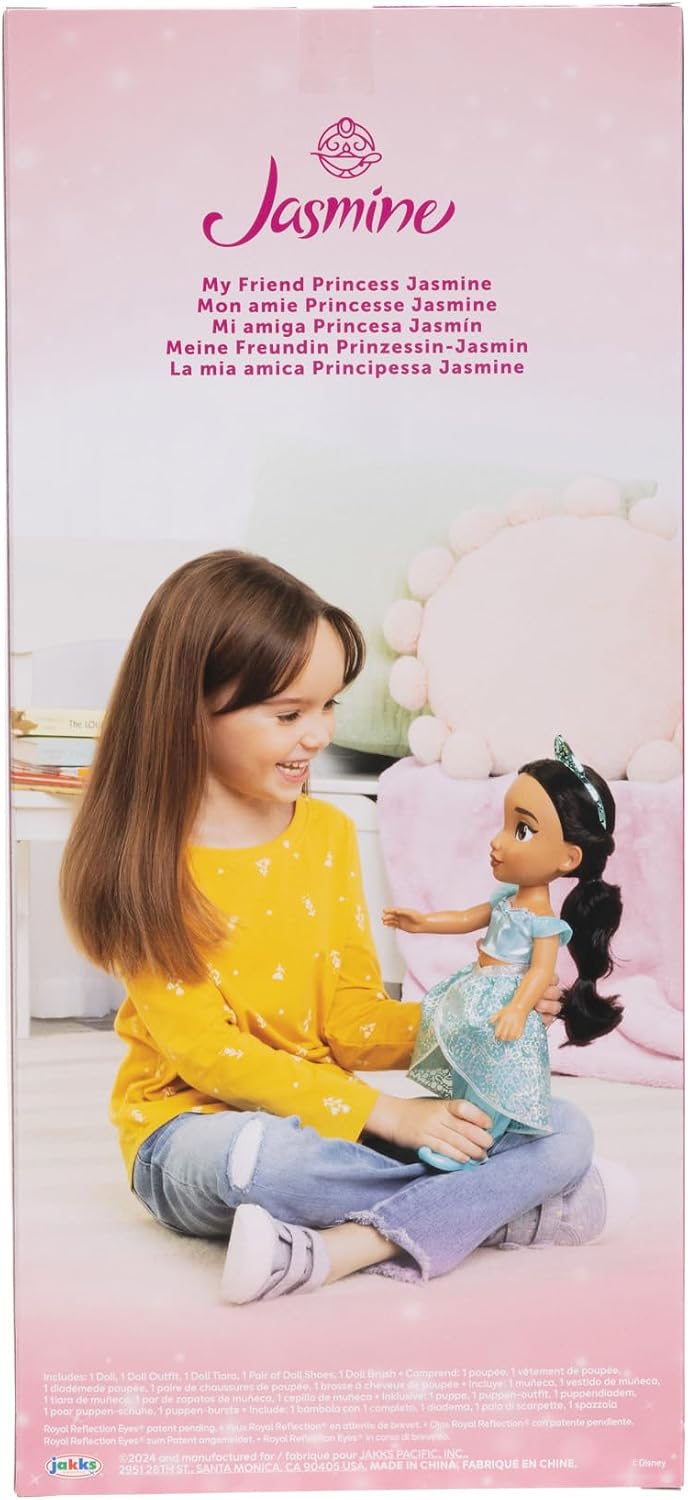 Disney Boneca Princess My Friend Jasmine 35 cm – Disney 100 Anos de Magia, Traje Platinum