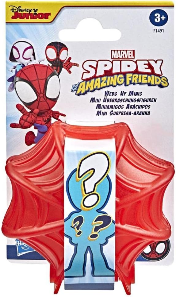 SPIDEY AND HIS AMAZING FRIENDS Marvel News Up Mini, boneco de ação colecionável de 6 cm em capa de teia, para crianças a partir de 3 anos