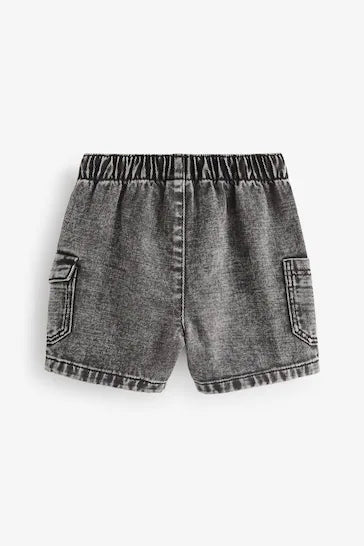 |Boy| Shorts Jeans Cargo Pull-On - Cinza (3 meses a 7 anos)