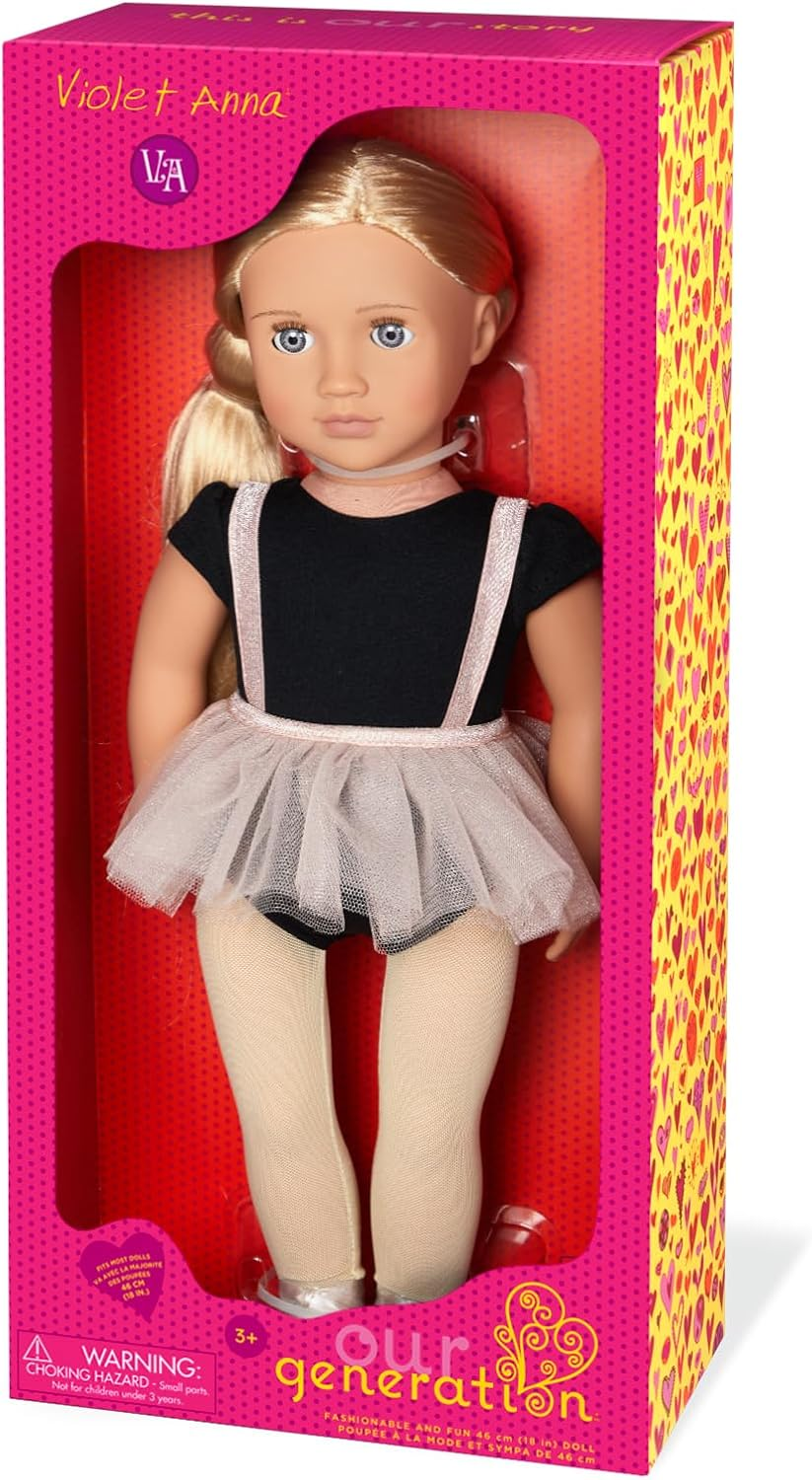 Our Generation 70.31076Z Violet Anna Toy Regular, Vários, Boneca de 18 polegadas / 46 cm