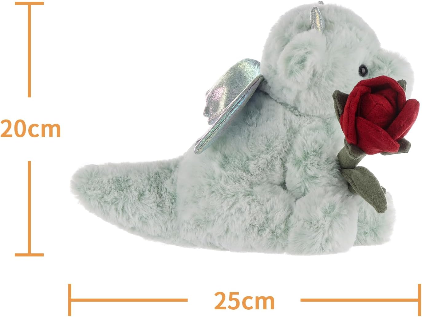 Animal de peluche de cordeiro damasco rosa vid dragão, brinquedos macios de peluche para o dia dos namorados, perfeito para crianças de 7,5 polegadas