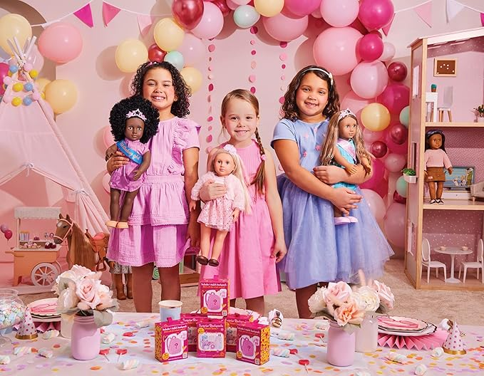 Conjunto de festa do pijama às bolinhas da Our Generation – Conjunto de festa do pijama com tema de pizza para bonecas de 45 cm – Conjunto de acessórios para bonecas com 15 peças