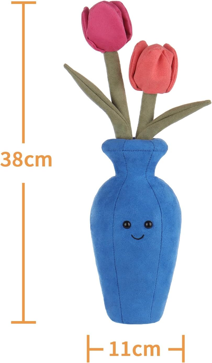 Damasco Flor Cordeiro Em Vaso Tulipas De Peluche Vaso Planta Bichos De Peluche Para Crianças, Brinquedos De Peluche Macios E Bonitos Para Bebé Menina E Menino, Vaso De Tulipas De Flor Em Vaso Fofo Planta 15 Polegadas