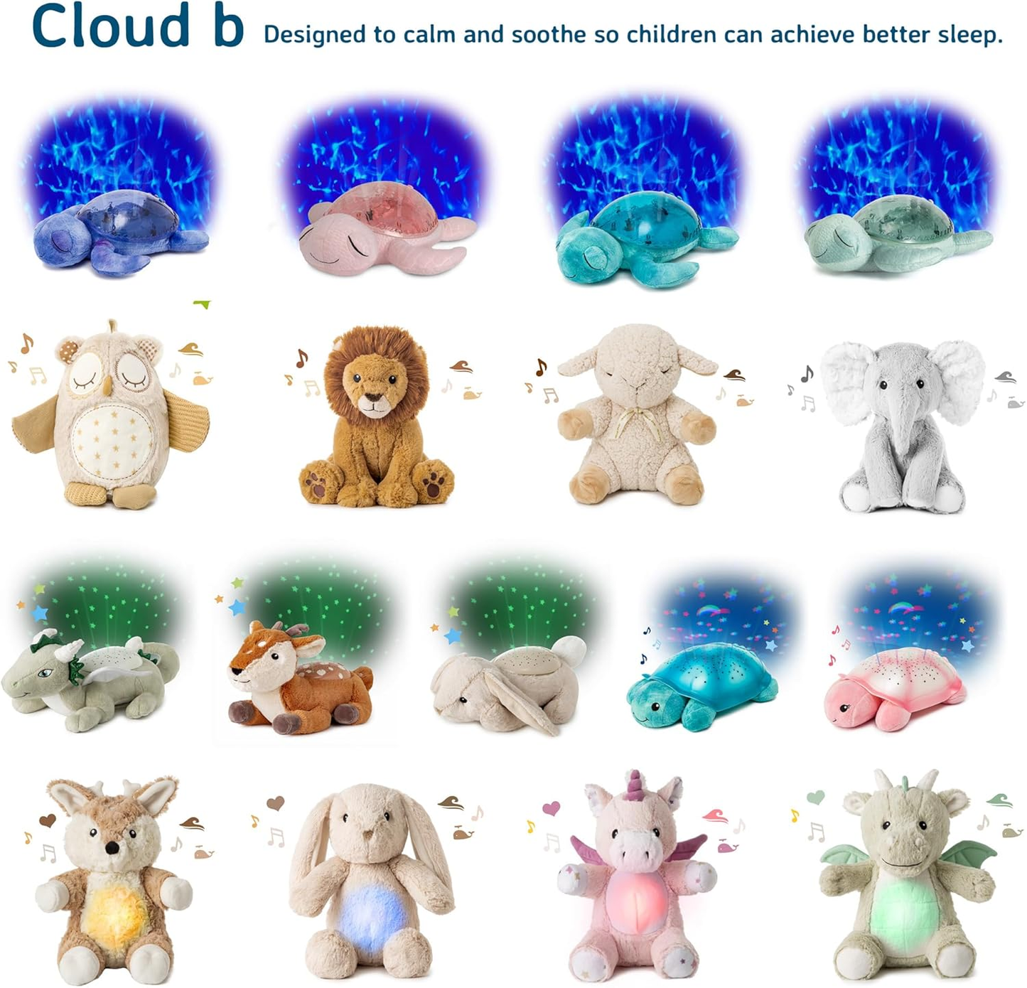Cloud b Tranquil Whale White - Confortável projetor de luz de baleia com sons suaves | Luz de presença infantil, máquina de ruído branco, bebé | Ajustável, desligar automático em 23 min, inclui chocalho para bebé | LEDs de longa duração