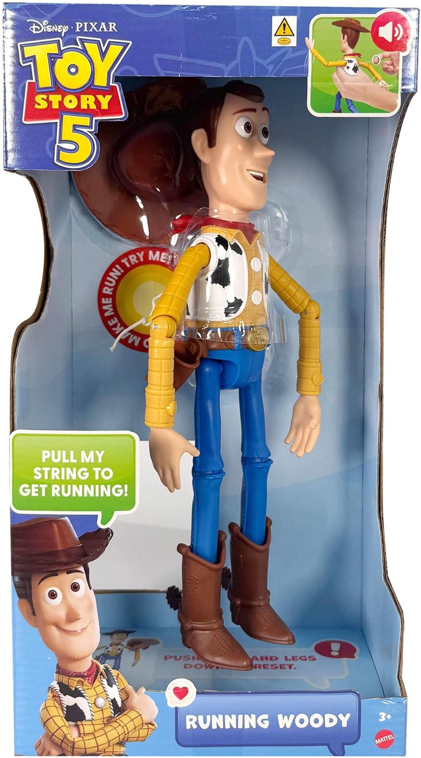 Mattel Disney e Pixar Toy Story 5 Woody em Ação | Boneco de Ação de 30 cm com mais de 50 Frases e Sons do Filme, Fiel ao Filme, JKL95